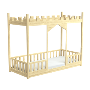 Łóżeczko-dla-dziecka-z-drewna-standard Łóżko zamek dla dziecka z drewna sosnowego.