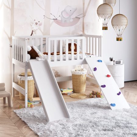 Łóżka dziecięce ze zjeżdżalnią i ścianką wspinaczkową. Idealne łóżka do zabawy i wypoczynku.